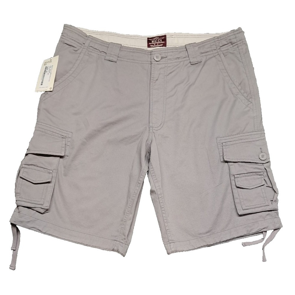 Match & Matchstick Cargo Shorts Mens Sz 40 Khaki Dress Chino Work Pockets Flat
